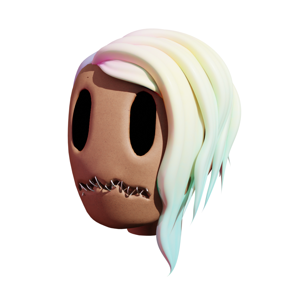 Sculpted head and hair in Blender